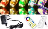 V-Tac 4m hosszú 23Wattos, 4 zónás FUT092 RF távirányítós, adapteres RGB-WW LED szalag (240db 5050 SMD LED)