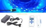 V-Tac 4m hosszú 33Wattos, RF távirányítós, mini vezérlős, 12V adapteres kék LED szalag (240db 5050 SMD LED)