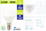 V-TAC 5.5W opál gömb LED izzó E14 (melegfehér)