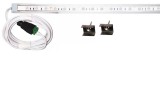 V-Tac 50cm-es 5 Wattos, 12 Voltos kék LED átlátszó keskeny alumínium profilban, tápegység nélkül, 2 méteres vezetékkel (30db 5050 SMD LED)