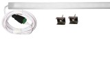 V-Tac 50cm-es 5 Wattos, 12 Voltos zöld LED, opál, keskeny alumínium profilban, tápegység nélkül, 2 méteres vezetékkel (30db 5050 SMD LED)