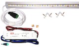 V-Tac 50cm-es 6 Wattos, 12 Voltos borostyán LED, átlátszó, sarok alumínium profilban, fix tápegységgel (30db 5050 SMD LED)
