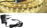 V-Tac 5m hosszú 12Wattos, kapcsoló nélküli, 12V adapteres középfehér kültéri LED szalag (300db 2835 SMD LED)