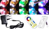 V-Tac 5m hosszú 25Wattos, 4 zónás FUT092 RF távirányítós, adapteres RGB-CW LED szalag (300db 5050 SMD LED)
