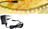 V-Tac 5m hosszú 31Wattos, kapcsoló nélküli, 12V adapteres melegfehér kültéri LED szalag (600db 2835 SMD LED)
