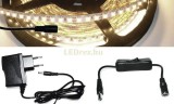 V-Tac 5m hosszú 31Wattos, lengő kapcsolós, 12V adapteres középfehér LED szalag (600db 2835 SMD LED)