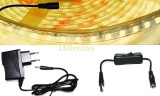 V-Tac 5m hosszú 31Wattos, lengő kapcsolós, adapteres melegfehér kültéri LED szalag (600db 2835 SMD LED)