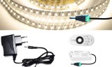 V-Tac 5m hosszú 31Wattos, RF 4 zónás FUT007 távirányítós, vezérlős, adapteres középfehér LED szalag (600db 2835 SMD LED)
