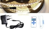 V-Tac 5m hosszú 31Wattos, RF távirányítós, mini vezérlős, 24V adapteres középfehér LED szalag (600db 2835 SMD LED)