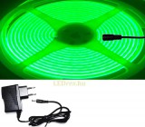 V-Tac 5m hosszú 35Wattos, kapcsoló nélküli, 24V adapteres zöld LED szalag (1600db COB LED)
