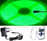 V-Tac 5m hosszú 35Wattos, RF távirányítós, mini vezérlős, 24V adapteres zöld LED szalag (1600db COB LED)