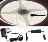 V-Tac 5m hosszú 42Wattos, lengő kapcsolós, 24V adapteres hidegfehér LED szalag (1600db COB LED)