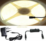 V-Tac 5m hosszú 42Wattos, lengő kapcsolós, 24V adapteres középfehér LED szalag (1600db COB LED)