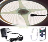 V-Tac 5m hosszú 42Wattos, RF távirányítós, mini vezérlős, 24V adapteres hidegfehér LED szalag (1600db COB LED)