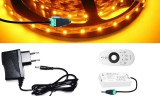 V-Tac 6m hosszú 12Wattos, RF 4 zónás FUT007 távirányítós, vezérlős, adapteres sárga LED szalag (360db 2835 SMD LED)