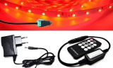 V-Tac 6m hosszú 12Wattos, RF távirányítós, mini vezérlős, 12V adapteres piros LED szalag (360db 2835 SMD LED)
