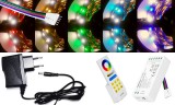 V-Tac 6m hosszú 26Wattos, 1 zónás FUT088 RF távirányítós, adapteres RGB-NW LED szalag (360db 5050 SMD LED)