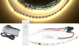 V-Tac 7,5 méteres 75W 900 LED-es melegfehér futófény LED szalag szett 28 programos RF távirányítós vezérlővel, 24 Voltos adapterrel