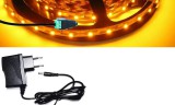 V-Tac 8m hosszú 13Wattos, kapcsoló nélküli, adapteres sárga LED szalag (480db 2835 SMD LED)