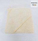 Vaj színű kapucnis frottír babakifogó 95x95cm