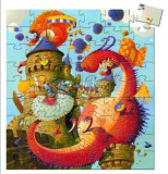 Valliant és a sárkány harca, 54 db-os formadobozos puzzle - Walliant and the dragon - 54 pcs - Djeco