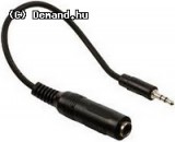 Valueline Jack sztereó hang adapterkábel, 3,5 mm-es dugasz – 6,35 mm-es aljzat, 0,20 m, fekete