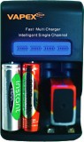 Vapex Univerzális töltő AA AAA és PP3 méretű NiMH akkumulátorokhoz LCD kijelző