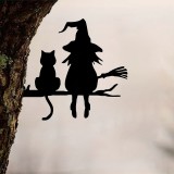Varázslatos kerti dísz - Fára szerelhető boszorkány és macska