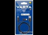 Varta 2in1 USB - Micro USB - Lightning adat- és töltőkábel, fekete