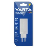 Varta Portable High Speed Charger 65W GAN Adapter White 57956101401