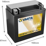 Varta Silver Dynamic Auxiliary AGM 12 V 13 Ah kiegészítő akkumulátor - bal+ YTX14 *AUX14