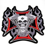 Vaskeresztben koponya és v-blokk hátfelvarró, nagyméretű