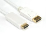 VCOM kábel DisplayPort-HDMI 1.8m (V1.2 - V1.4) fehér (CG605L-1.8)