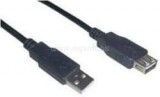 VCOM kábel USB 2.0 hosszabbító 3m fekete, PREMIUM (A/A) (CU-202-B-3)