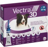 Vectra 3D repellens spot on kutyáknak kullancsok, bolhák, szúnyogok és legyek ellen (10-25 kg-os kutyáknak; 3 x 3.6 ml-es pipetta; Kék)
