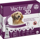 Vectra 3D repellens spot on kutyáknak kullancsok, bolhák, szúnyogok és legyek ellen (25-40 kg-os kutyáknak; 3 x 4.7 ml-es pipetta; Lila)