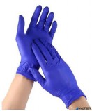. Védőkesztyű, egyszer használatos, nitril, L méret, 100 db, púder nélküli, kobaltkék