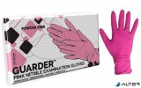 . Védőkesztyű, egyszer használatos, nitril, S méret, 100 db, púder nélküli, pink