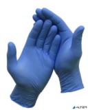 . Védőkesztyű, egyszer használatos, nitril, XS méret, 200 db, púder nélküli, kék