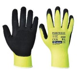 . Védőkesztyű, nylon, latexhab, tenyerén mártott, L méret Hi-Vis Grip, sárga (MED261)