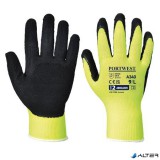 . Védőkesztyű, nylon, latexhab, tenyerén mártott, S méret "Hi-Vis Grip", sárga