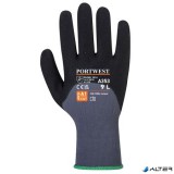 . Védőkesztyű, nylon, nitrilhab, XL méret 'DermiFlex Ultra Plus', szürke-fekete