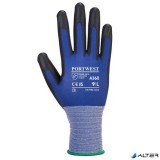 . Védőkesztyű, nylon, PU tenyéren mártott, L méret 'Senti-Flex', kék