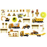 Vega Toys Nagy építőipari játékszett járművekkel és kiegészítőkkel