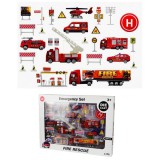 Vega Toys Nagy tűzoltó játékszett járművekkel és kiegészítőkkel