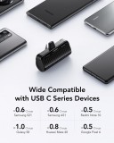 Veger Q0558 PlugOn powerbank 5000mAh 20W 3A PD QC3.0 Type-C csatlakozóval fekete - fekete