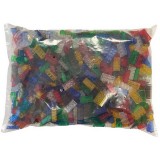 Vegyes építőkocka készlet átlátszó színekben - elsősorban óvodáknak (alapkockák) | építőkocka készlet | 1000 db építőkocka | Q-BRiCKS®