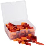Vegyes építőkocka készlet különböző piros és narancs színekben | építőkocka készlet | 300 db építőkocka | Q-BRiCKS®