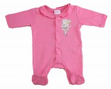 Vékony, pamut, elöl patentos kislány rugdalózó Balerina mintával