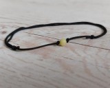 Vékony pöttöm nanocord karkötő sárga jáde ásványgyönggyel